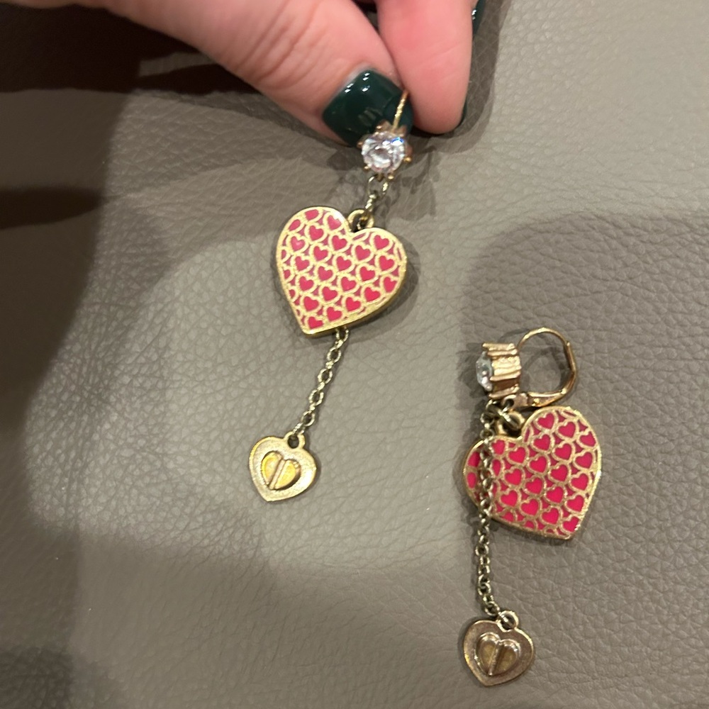 Betsy Johnson Heart Earrings